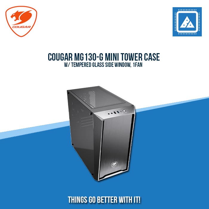 COUGAR MG130-G MINI TOWER CASE W/ TEMPERED GLASS SIDE WINDOW, 1FAN COUGAR MG130-G MINI TOWER CASE W/ TEMPERED GLASS SIDE WINDOW, 1FAN